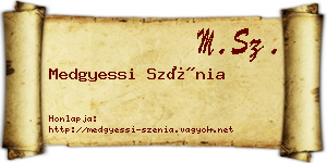 Medgyessi Szénia névjegykártya